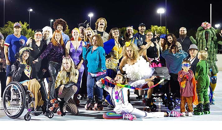 Roller skaters turned out in costumes last week at Riverfront Park in Cottonwood. (Photo by Ellen Jo Roberts)