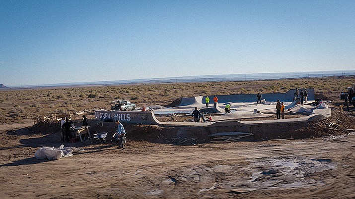 The Diné Skate Garden Project, located in the Two Grey Hills Chapter of the Navajo Nation in New Mexico, will host its soft opening Oct. 28 of a public skate park and community garden for Diné youth, their families, and the community to gather, reflect and play. (Photo/Diné photographer Wade Adakai)