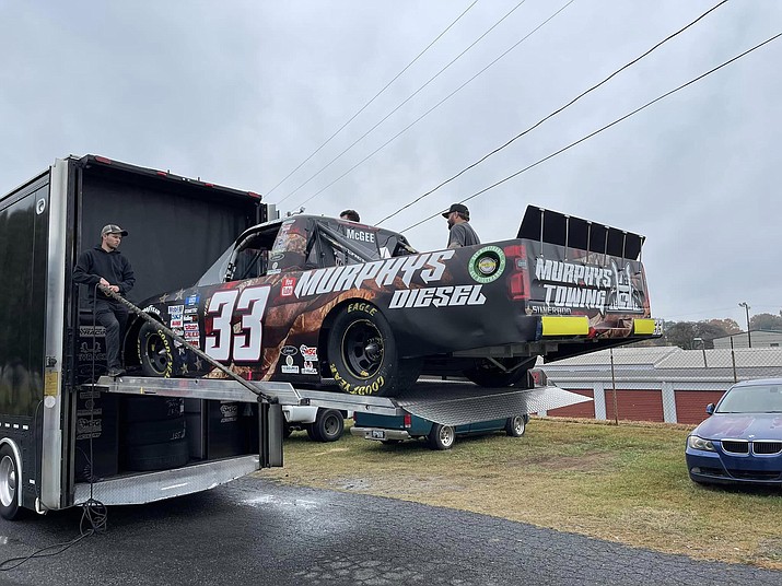 Local company Murphys Towing and Diesel is sponsoring Reaume Brothers Racing after responding to a minor accident with a NASCAR car hauler on I-40 recently. (Photo/Murphys Towing and Diesel)