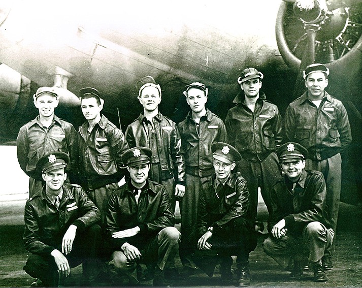 Milt Keck’s B-17 Flight Crew. Staff Sergeant Milt Keck is standing second from right. (Courtesy photo)
