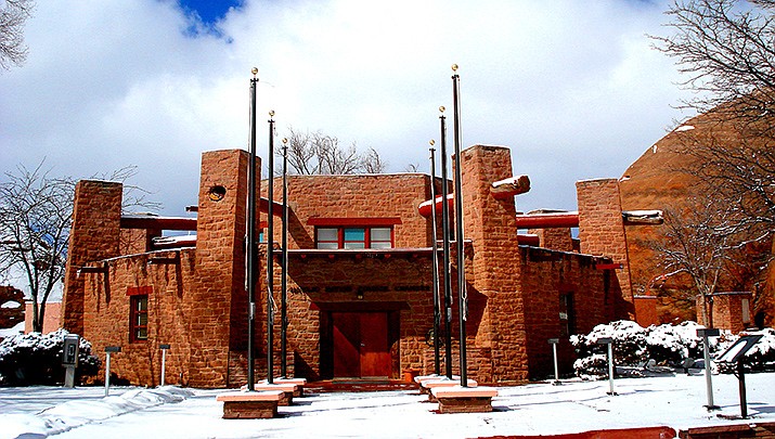 The head of the Navajo Nation’s legislative branch said he will resign from his leadership role after he was photographed intoxicated in Las Vegas but will retain his position as a tribal lawmaker. The Navajo Nation tribal council chambers in Window Rock is pictured. (Photo by William Nakai, cc-by-sa-3.0, https://bit.ly/3720MGy)