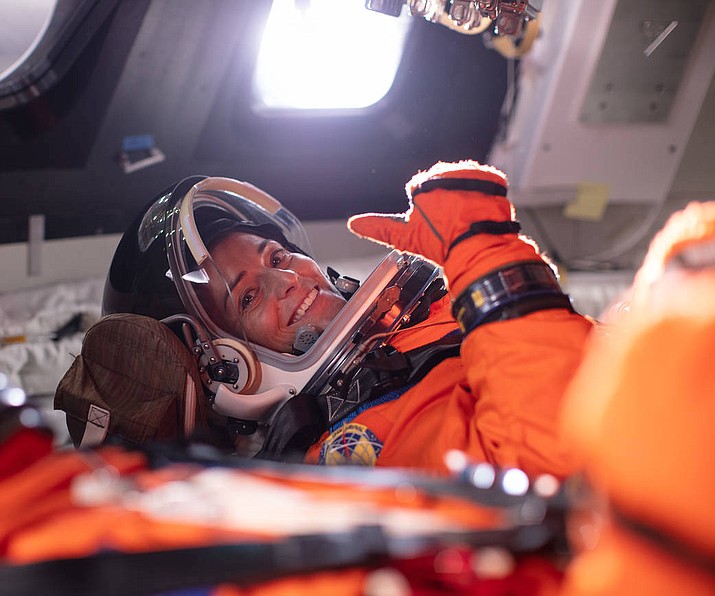 Astronaut Nicole Aunapu Mann was interviewed while in space Oct. 19. (Photo/NASA)