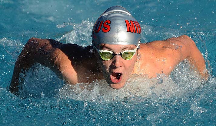 Jackson Moore was part of the Mingus Union contingent that earned spot in the DIII state championships, competing in the butterfly. (VVN/file/Vyto Starinskas)
