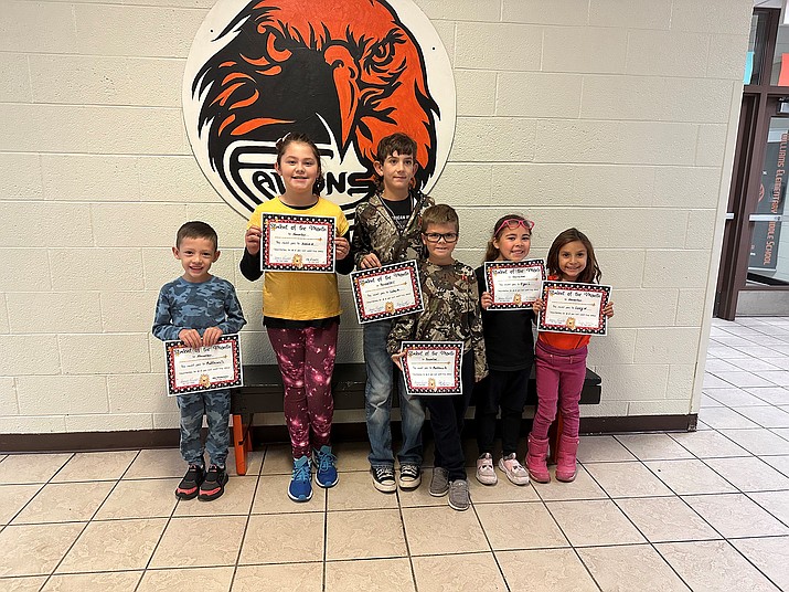 The Williams Elementary School Students of the Month include Matthias Soria, Elysia Long, Kash Verser, Lucy Walbourne, Matthew Rigo, Joslin Uebel and Cody McCloy. (Submitted photo)