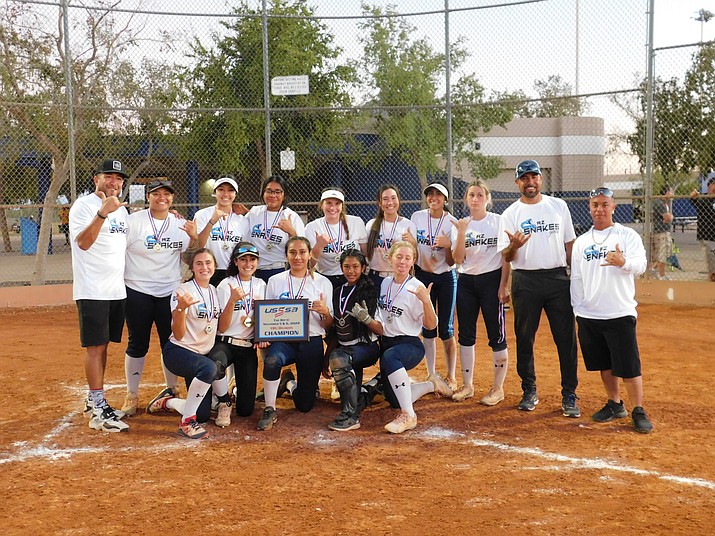 The AZ Snakes Gold 18U fastpitch softball team, formally known as Sand Snakes, recently competed in back-to-back tournaments/college showcases, dominating the competition by going undefeated with a combined 13-0 record. (Crystal Hatori Laa/Courtesy)