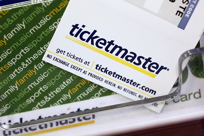 Ticketmaster tickets and gift cards are shown at a box office in San Jose, Calif., on May 11, 2009. A pre-sale for Swift's U.S. tour next year resulted in crash after crash on Ticketmaster. A pre-sale for Swift's U.S. tour next year resulted in crash after crash on Ticketmaster. (Paul Sakuma/AP, File)