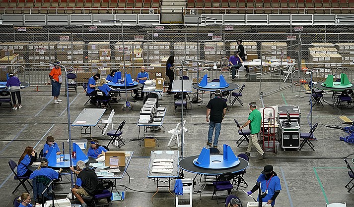 At least one recount will be on tap in Arizona after the counting from the Nov. 8, 2022, midterm elections ends. Once Arizona's counties certify their results in the coming days as scheduled, a recount will be triggered in at least one statewide race. (AP Photo/Matt York, Pool, File)