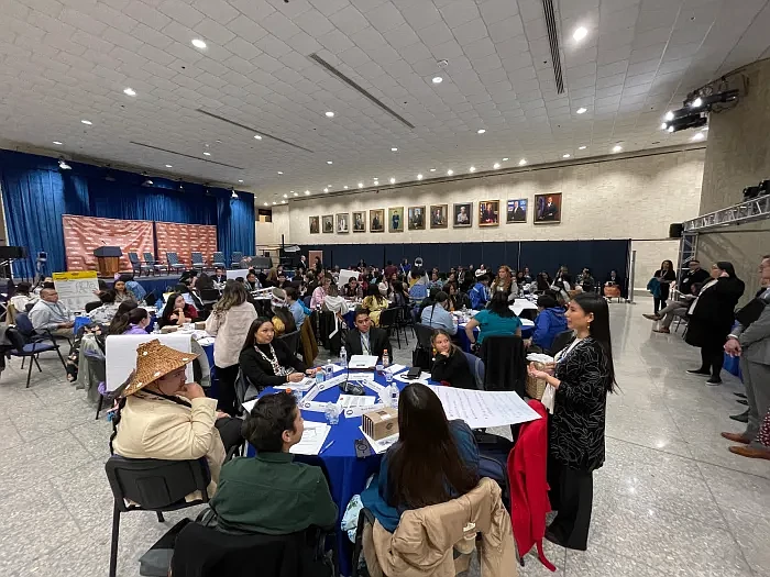 This year was the first in-person White House Tribal Youth Forum since 2016. Over 100 Indigenous youth, ages 14 to 24, from across the country were in attendance. (Pauly Denetclaw, ICT)