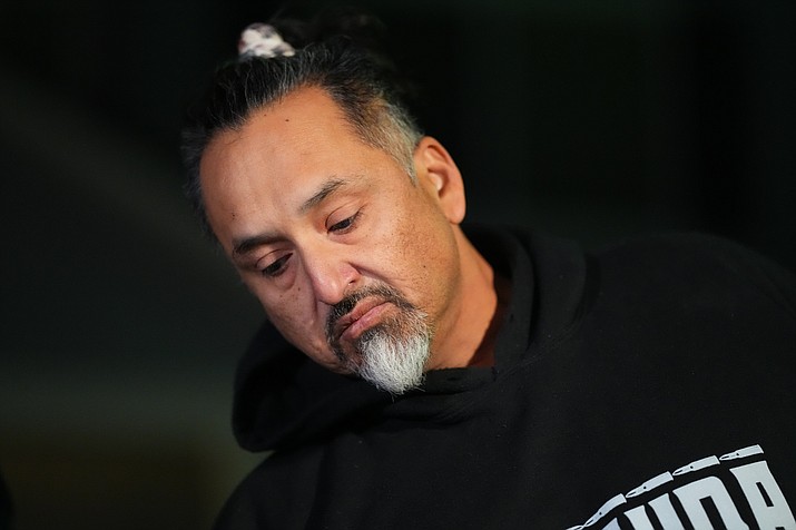 Richard Fierro talks during a news conference outside his home about his efforts to subdue the gunman in Saturday's fatal shooting at Club Q, Monday, Nov. 21, 2022, in Colorado Springs, Colo. (Jack Dempsey/AP)
