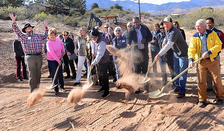The Verde Valley Homeless Coalition breaks ground for a planned Friendship House in Cottonwood on Tuesday, Nov. 22. (VVN/Vyto Starinskas)