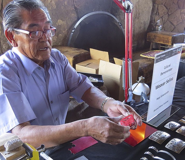 Hopi artists Weaver Selinaherd is one of Grand Canyon National Park’s cultural demonstrators. (Photo/NPS)
