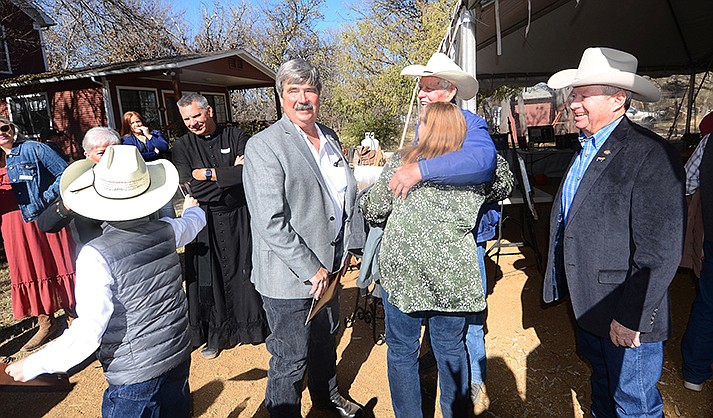 Andy and Mary Beth Groseta greeted guests at the celebration on Saturday, Nov. 26, 2022. (VVN/ Vyto Starinskas)