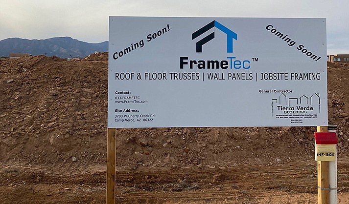 FrameTec property - facility coming soon to Camp Verde. (VVN/Paige Daniels)
