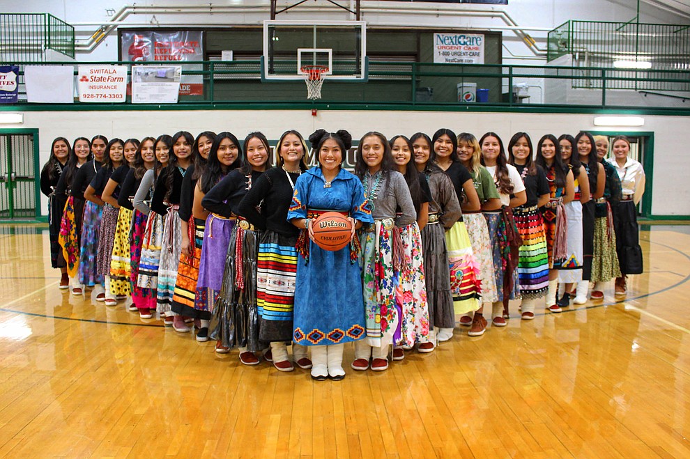 The Flagstaff High School Eagles girls basketball team recognized Native American Heritage Month by wearing traditional clothing in November. (Photo/Flagstaff High School)