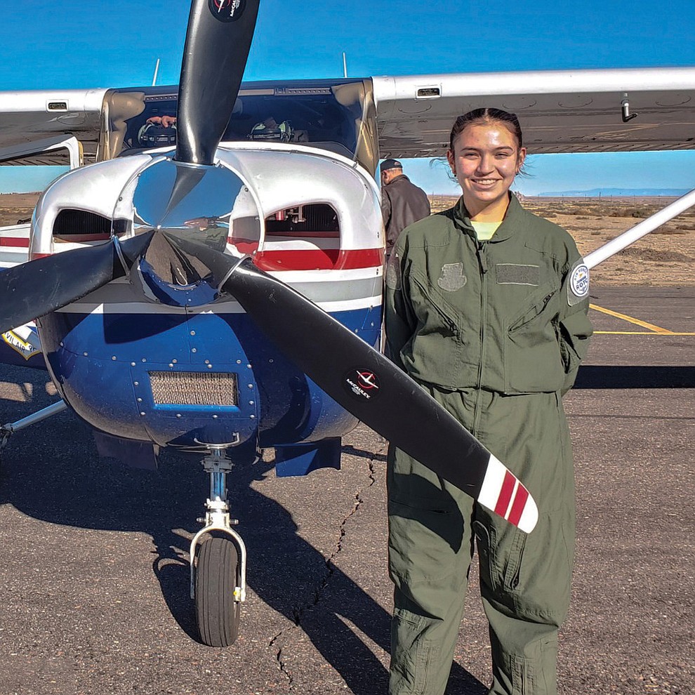 Emma Curtright, the first Monument Valley High School student to be selected for the Air Force Junior Reserve Officer Training Corps Flight Academy Program. (Photos/MVHS)