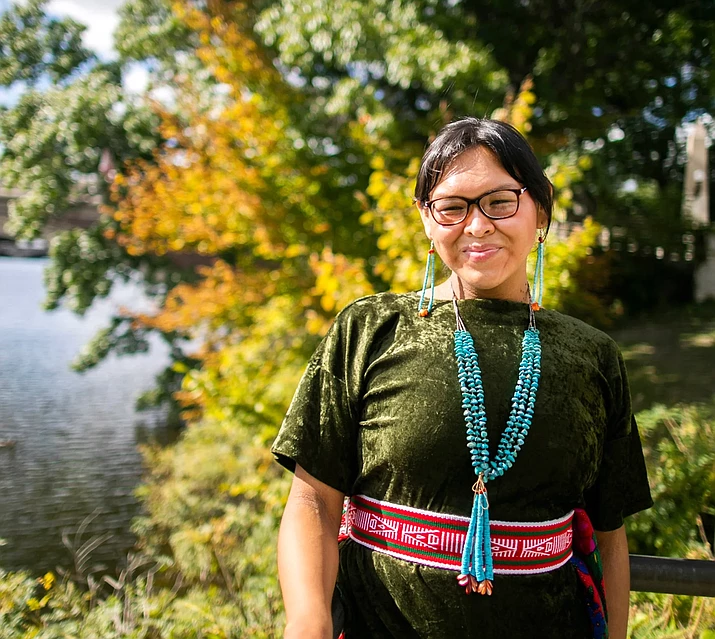 Keana Gorman is Navajo and is studying Ethnicity, Migration, and Rights at Harvard College. (Photo/Stephanie Mitchell/Harvard Staff Photographer)