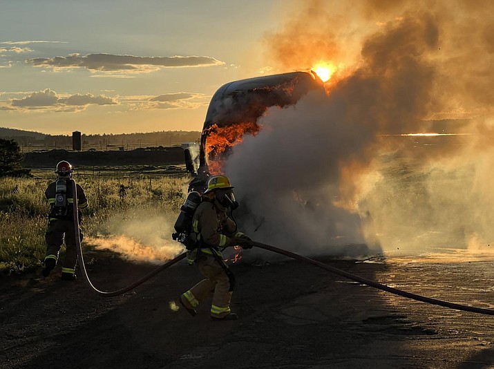 Ponderosa Fire Department battle a semi truck fire in August 2022. The fire department is one of several local fire districts funded through local property taxes. (Photo/Ponderosa Fire)