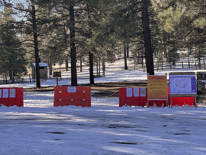 The forest service closed the Oak Hill Snow Play area early December to begin thinning projects. (Photo/Wendy Howell)