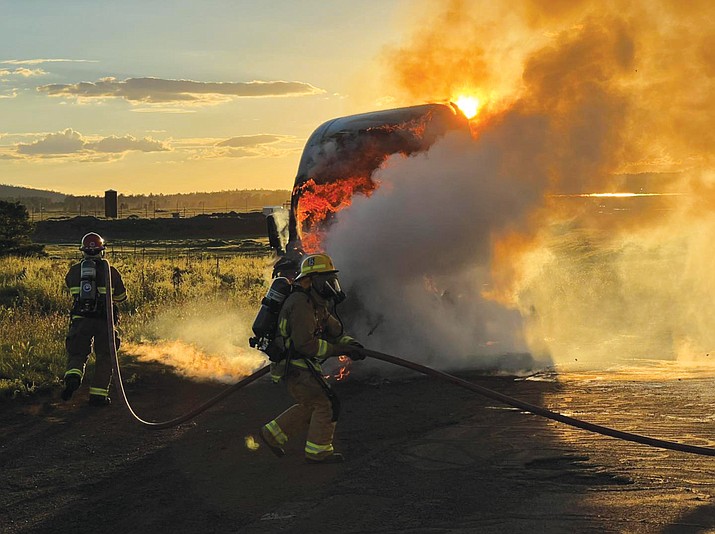 Ponderosa Fire Department battles a semi truck fire in August 2022. (Photo/Ponderosa Fire)