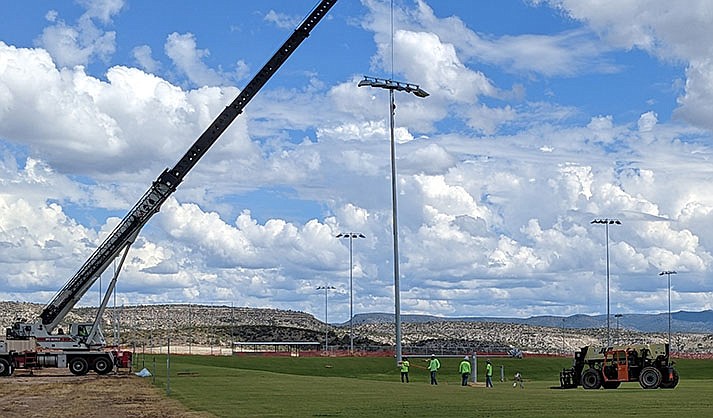 Field lights went up at Camp Verde Sports Complex in 2022 but are still not powered. (Contributed photo)