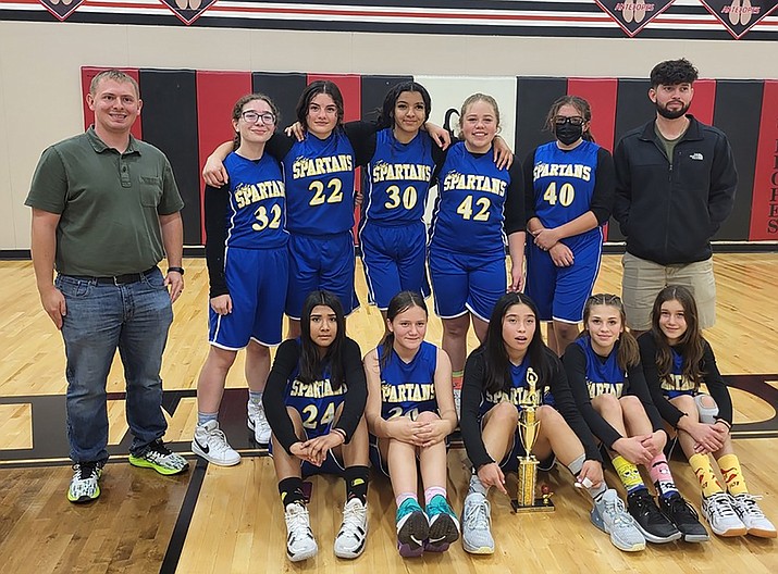 Ash Fork Middle School Spartans are the champions after finishing their season with the title win at the I-40 tournament (Photo/Ash Fork Unified School District)