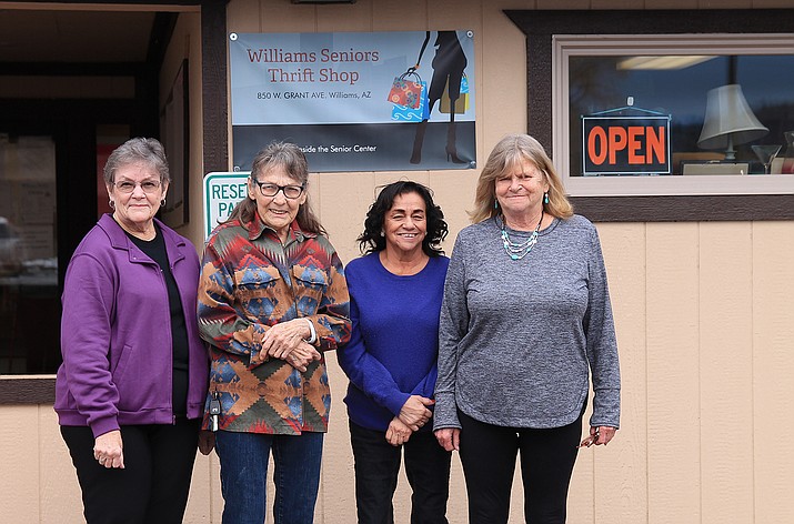 Mary Martin, Kathy Dalton, Mona Martinez and Vicki Cahill are all volunteers at the Williams Senior Thrift Shop. (Summer Serino/WGCN)