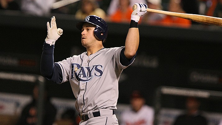 The Arizona Diamondbacks and aging slugger Evan Longoria have agreed to a one-year deal. (Photo by Keith Allison, cc-by-sa-2.0, https://bit.ly/3ZeISth)