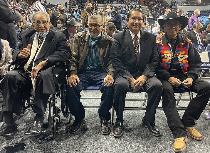 Above: Former Chairman Peter McDonald, former Presidents Ben Shelly, Jonathan Nez, and Dr. Joe Shirley, Jr. (Photo/Levi Rickert/NNO)