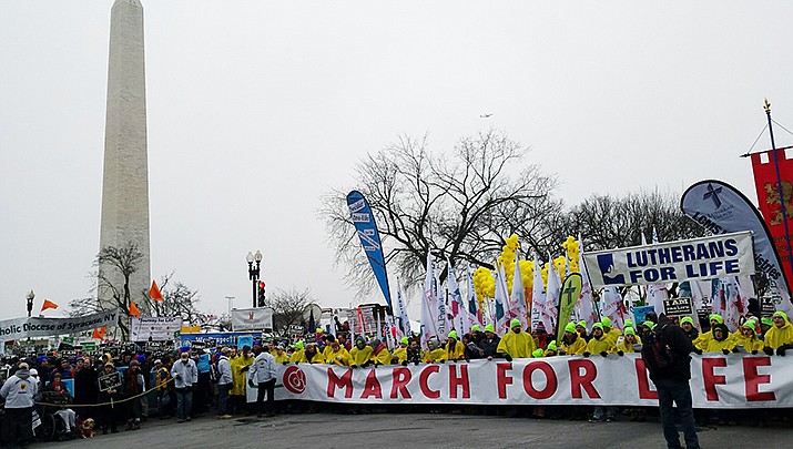The annual March for Life by abortion foes will take place in Washington on Friday, Jan. 20. https://bit.ly/3CZcoJX)