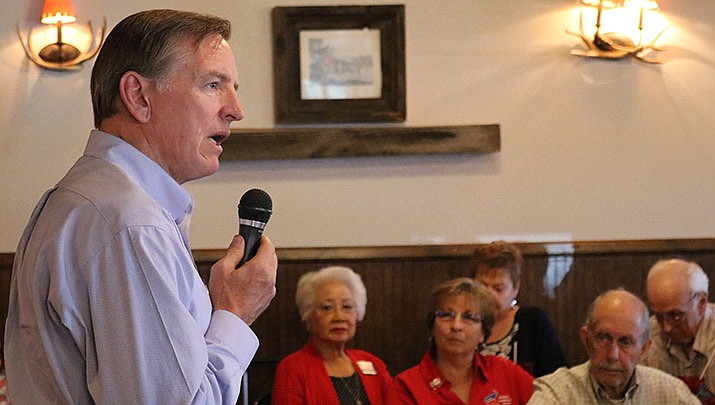 U.S. Rep. Paul Gosar (R-Arizona), who represents the Kingman area in Congress, has committee assignments again. He’ll return to the House Natural Resources Committee and the House Oversight and Accountability Committee. Gosar is pictured at an event in Kingman. (Miner file photo)