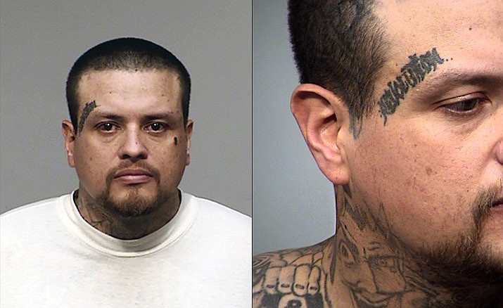 Arturo Joseph Martinez with tattoos shown. (Yavapai County Sheriff's Office/Courtesy)