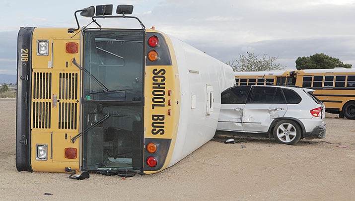 A multi-agency training session for responding to a bus crash was one of the diverse training programs that the Kingman Fire Department undertook in 2022. (File photo)