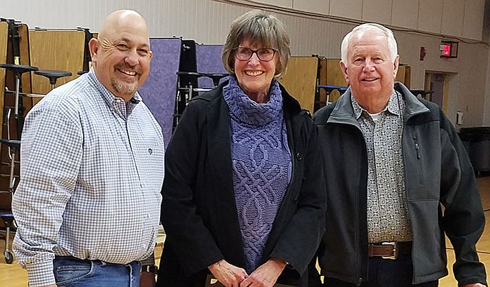 From left, Yavapai County Supervisor James Gregory, Helen Crozier and Carl Hadermann. (Photo by Judy Miller)