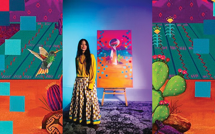Lucinda Hinojos is the first Indigenous artist to be featured at a Super Bowl. (Photo/NFL)