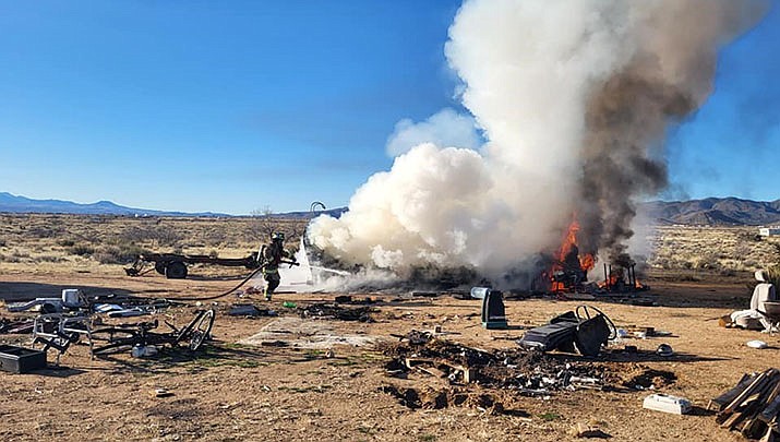 Firefighters from the Northern Arizona Fire District extinguished this RV fire on  Monday, Jan. 24. (NAFD courtesy photo)