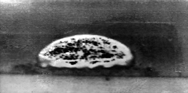 This July 16, 1945, file photo, taken six miles away shows the first atomic bomb explosion at the Trinity Test Site in Alamogordo, N.M. (AP Photo/File)