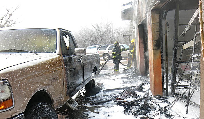 A shop building at a property on Long Rifle Road was destroyed during a fire on Tuesday morning in Camp Verde. (Copper Canyon Fire & Medical District photo)