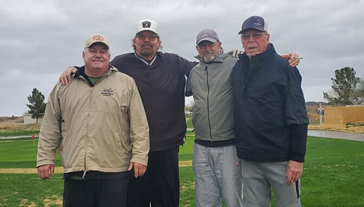 The Valle Vista A team won the Monday, Jan. 16 Battle of Mohave Tournament at Los Lagos Gold Course in Fort Mohave. From left are Jim Hamby, Mike Hauffe, Kevin Clements and Walt Nelson. (Courtesy photo)