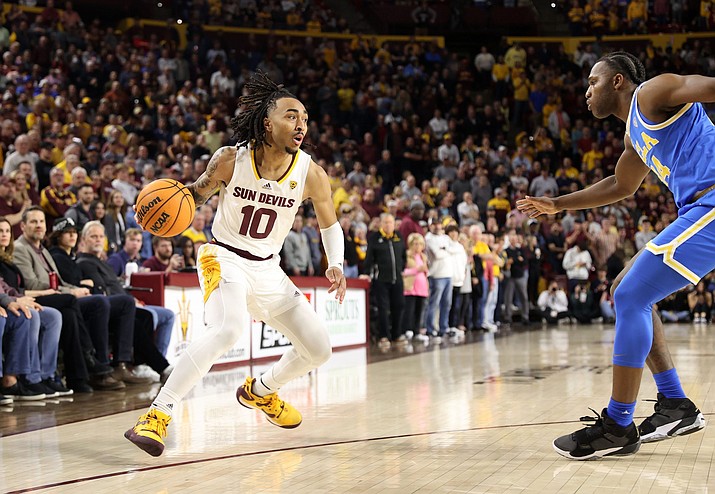 ASU guard Frankie Collins struggled to get the Sun Devils offense going down the stretch against No. 5 UCLA in Thursday’s 74-62 loss. (Brooklyn Hall/Cronkite News)