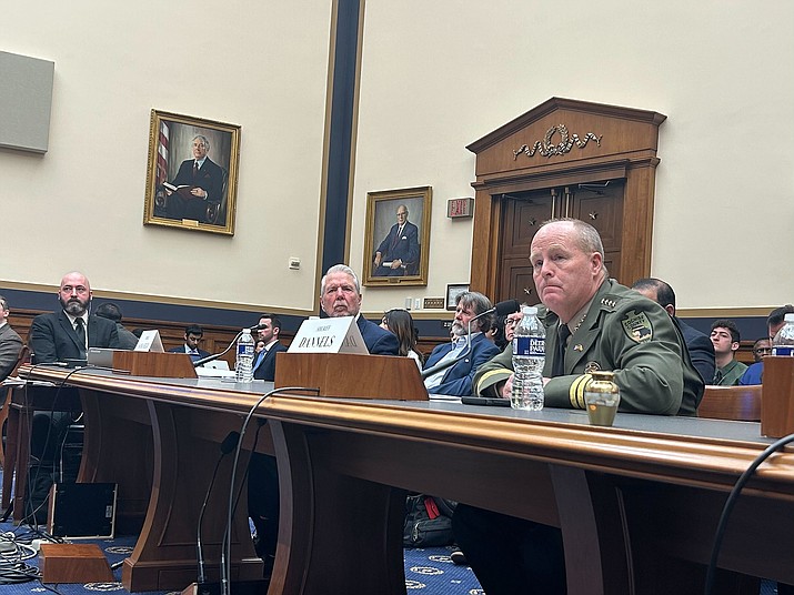 Cochise County Sheriff Mark Dannels told the House Judiciary Committee on Wednesday that the situation at the border had deteriorated since President Joe Biden took office, and that that is affecting public safety in his county. (Alexis Waiss/Cronkite News)