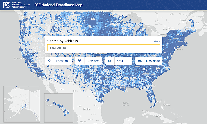 National Broadband Map (Photo/FCC Screenshot via Native News Online)