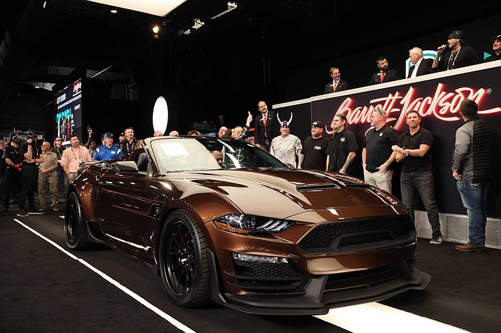 Scottsdale’s Barrett-Jackson auction featured a custom 2021 Shelby Super Snake Count’s Kustoms edition car, which sold last weekend for $350,000. (Barrett-Jackson/Courtesy via Cronkite News)