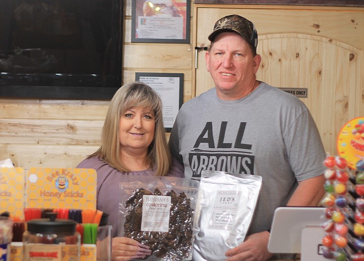 Sheila and Douglas Reynolds opened The Great American Jerky Joint in December 2022. (Summer Serino/WGCN)