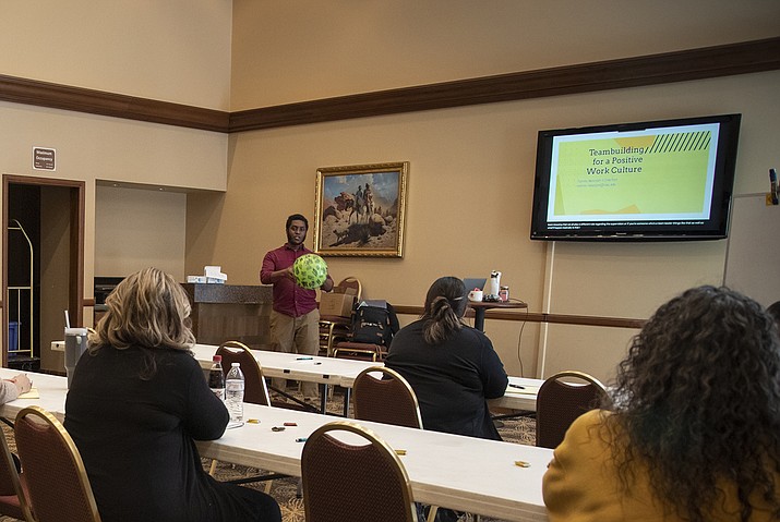 Tommy Newsom II, Assistant Director of Campus Living at Northern Arizona University, led the workshop in Williams Jan. 24. (Photo/CCC)