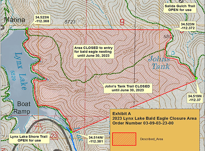 Trail located east of Lynx Lake closed to protect nesting bald eagles ...