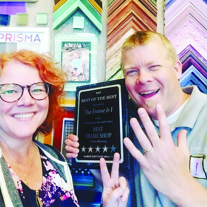 Ida Woll and Russ Johnson at the Frame & I, 229 W. Gurley St., in downtown Prescott. (Courtesy photo)