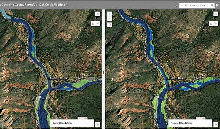 A newly updated digital Oak Creek Floodplain map will go into effect on March 21. The old map is on the left, the new map is on the right.