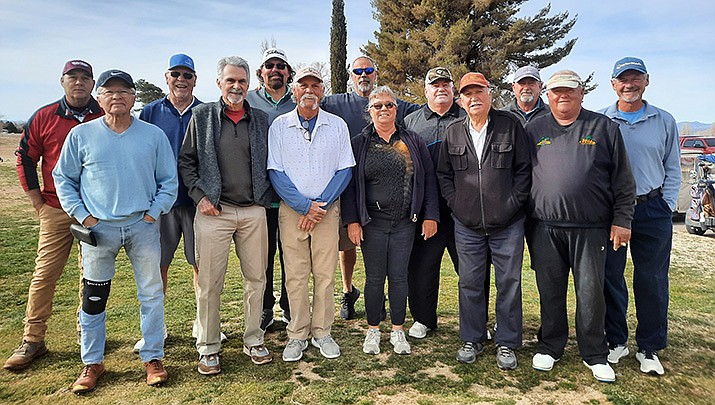 Valle Vista golfers, shown here, lead the annual Battle of Mohave team golf tournament. They also dominated Monday, March 6 on their home course. (Battle of Mohave courtesy photo)
