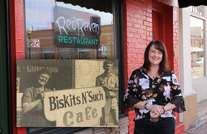 Deanna Plasencia poses in front of the Red Raven Restaurant in Williams. Almost 40 years ago, her mother stood in the same spot as she opened her restaurant, "Biskits n' Such." (Photos/Summitted/Summer Serino)