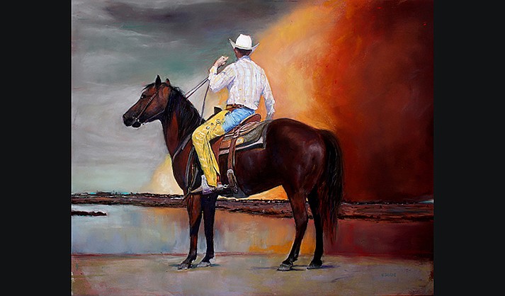 Sedona resident Nori Thorne earned Best Equestrian for her painting titled 'Rider on the Storm'